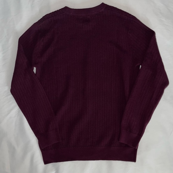 Men’s Wine Dress Sweater - Picture 3 of 3